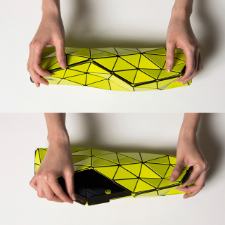 Illustration for article titled This PVC Pouch Folds Up Like Origami To Protect Precious Things